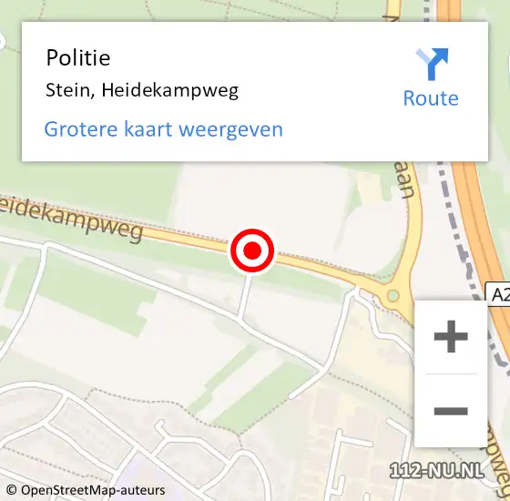 Locatie op kaart van de 112 melding: Politie Stein, Heidekampweg op 20 september 2014 08:08