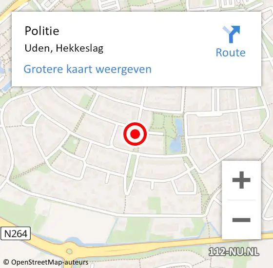 Locatie op kaart van de 112 melding: Politie Uden, Hekkeslag op 29 december 2023 21:28