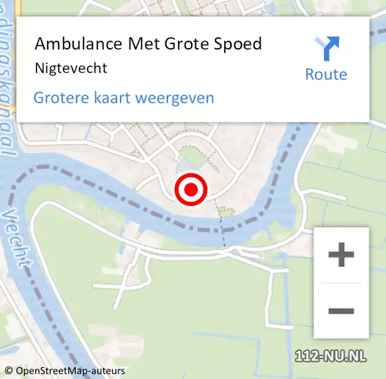 Locatie op kaart van de 112 melding: Ambulance Met Grote Spoed Naar Nigtevecht op 29 december 2023 21:35