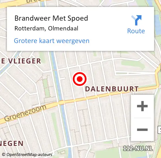 Locatie op kaart van de 112 melding: Brandweer Met Spoed Naar Rotterdam, Olmendaal op 29 december 2023 21:52