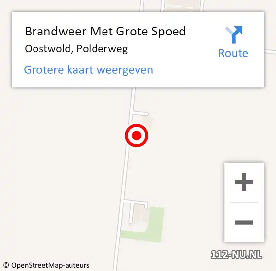 Locatie op kaart van de 112 melding: Brandweer Met Grote Spoed Naar Oostwold, Polderweg op 29 december 2023 21:56
