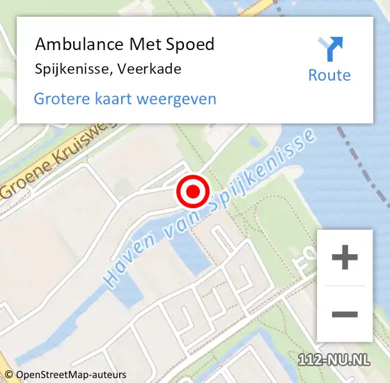 Locatie op kaart van de 112 melding: Ambulance Met Spoed Naar Spijkenisse, Veerkade op 29 december 2023 22:23