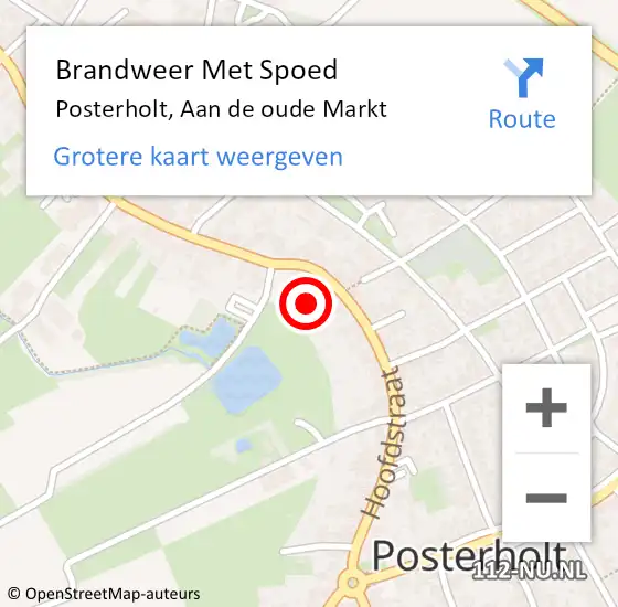 Locatie op kaart van de 112 melding: Brandweer Met Spoed Naar Posterholt, Aan de oude Markt op 29 december 2023 22:57