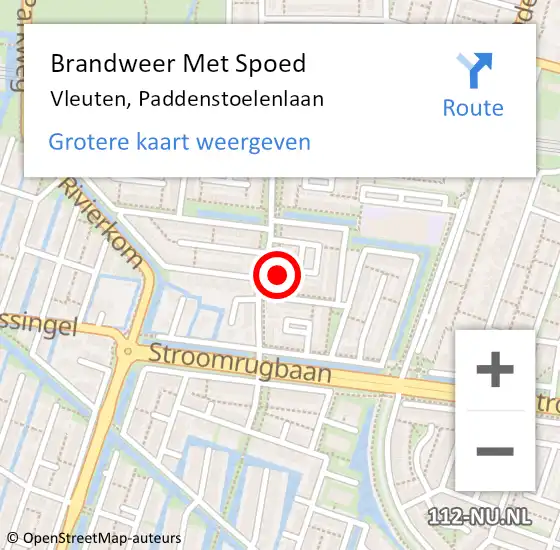 Locatie op kaart van de 112 melding: Brandweer Met Spoed Naar Vleuten, Paddenstoelenlaan op 29 december 2023 23:10