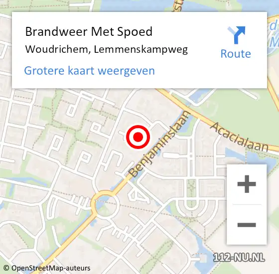 Locatie op kaart van de 112 melding: Brandweer Met Spoed Naar Woudrichem, Lemmenskampweg op 29 december 2023 23:58