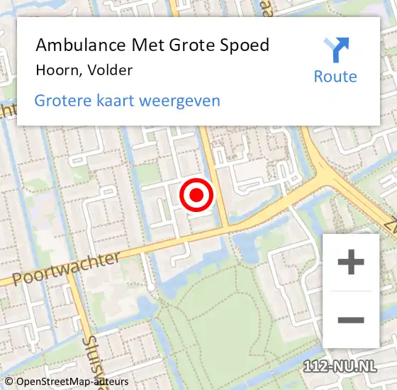 Locatie op kaart van de 112 melding: Ambulance Met Grote Spoed Naar Hoorn, Volder op 30 december 2023 00:30