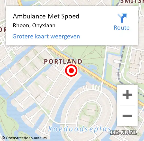 Locatie op kaart van de 112 melding: Ambulance Met Spoed Naar Rhoon, Onyxlaan op 30 december 2023 01:59