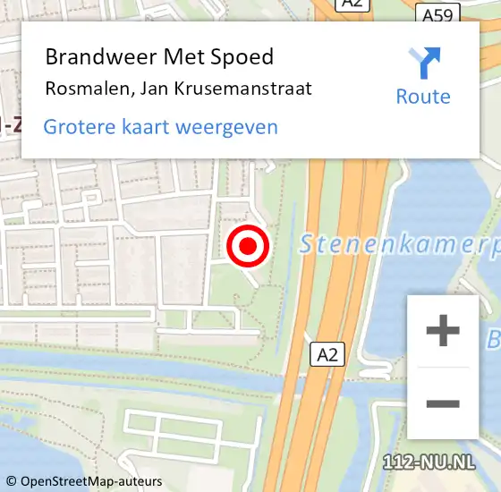 Locatie op kaart van de 112 melding: Brandweer Met Spoed Naar Rosmalen, Jan Krusemanstraat op 30 december 2023 02:23