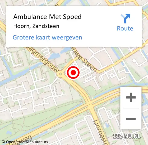 Locatie op kaart van de 112 melding: Ambulance Met Spoed Naar Hoorn, Zandsteen op 30 december 2023 02:29