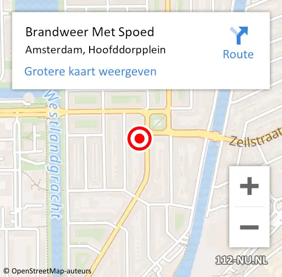 Locatie op kaart van de 112 melding: Brandweer Met Spoed Naar Amsterdam, Hoofddorpplein op 30 december 2023 04:02