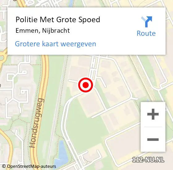 Locatie op kaart van de 112 melding: Politie Met Grote Spoed Naar Emmen, Nijbracht op 30 december 2023 04:18