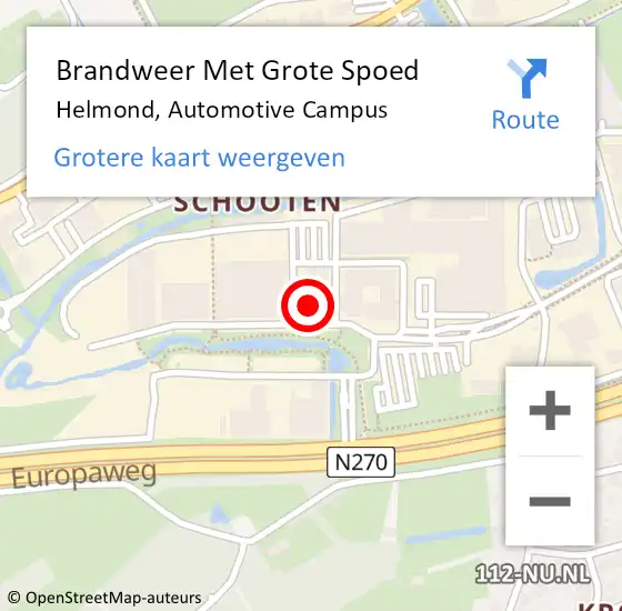 Locatie op kaart van de 112 melding: Brandweer Met Grote Spoed Naar Helmond, Automotive Campus op 30 december 2023 05:05