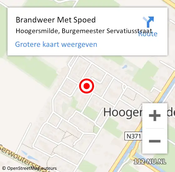 Locatie op kaart van de 112 melding: Brandweer Met Spoed Naar Hoogersmilde, Burgemeester Servatiusstraat op 30 december 2023 05:12