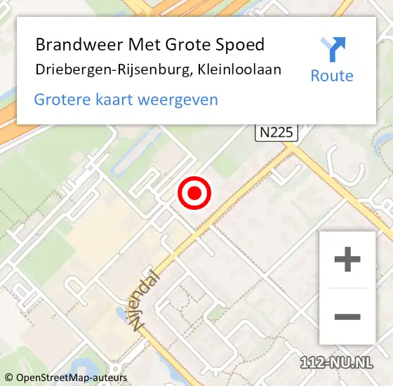 Locatie op kaart van de 112 melding: Brandweer Met Grote Spoed Naar Driebergen-Rijsenburg, Kleinloolaan op 30 december 2023 05:12