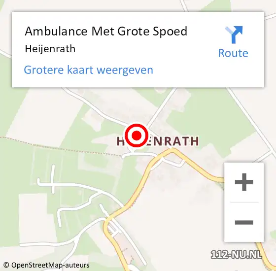 Locatie op kaart van de 112 melding: Ambulance Met Grote Spoed Naar Heijenrath op 20 september 2014 09:04
