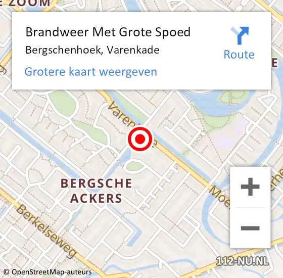 Locatie op kaart van de 112 melding: Brandweer Met Grote Spoed Naar Bergschenhoek, Varenkade op 30 december 2023 06:41