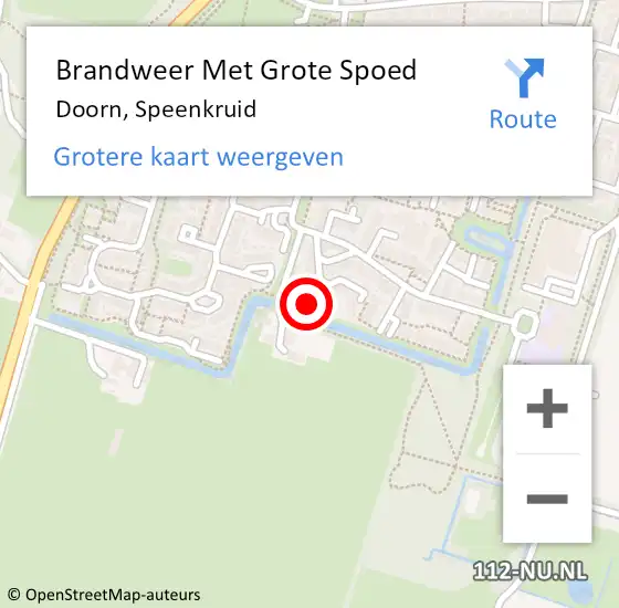 Locatie op kaart van de 112 melding: Brandweer Met Grote Spoed Naar Doorn, Speenkruid op 30 december 2023 07:45