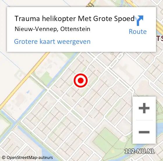 Locatie op kaart van de 112 melding: Trauma helikopter Met Grote Spoed Naar Nieuw-Vennep, Ottenstein op 30 december 2023 07:45