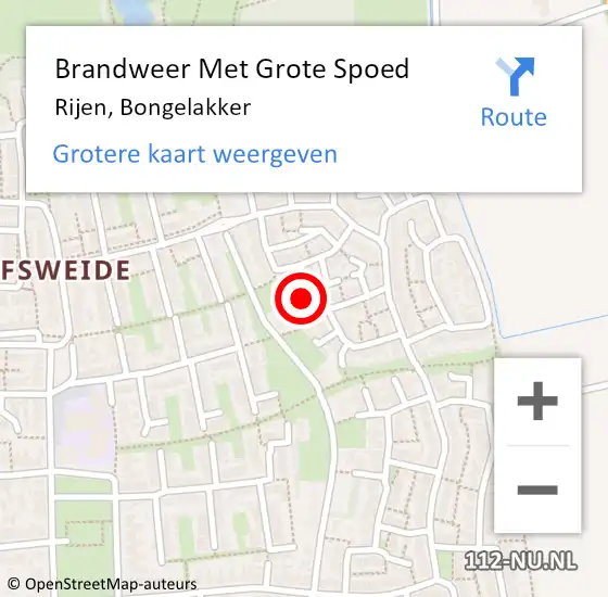 Locatie op kaart van de 112 melding: Brandweer Met Grote Spoed Naar Rijen, Bongelakker op 30 december 2023 08:38