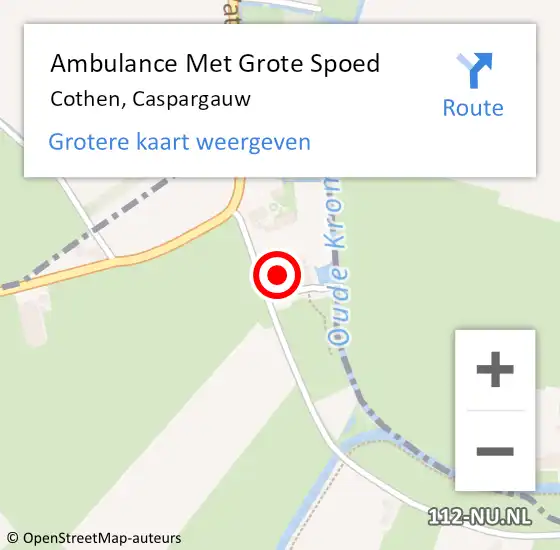 Locatie op kaart van de 112 melding: Ambulance Met Grote Spoed Naar Cothen, Caspargauw op 20 september 2014 09:32