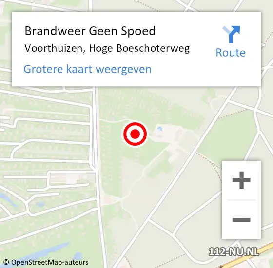 Locatie op kaart van de 112 melding: Brandweer Geen Spoed Naar Voorthuizen, Hoge Boeschoterweg op 30 december 2023 10:32