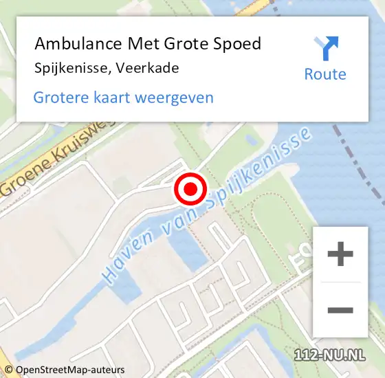 Locatie op kaart van de 112 melding: Ambulance Met Grote Spoed Naar Spijkenisse, Veerkade op 30 december 2023 10:57