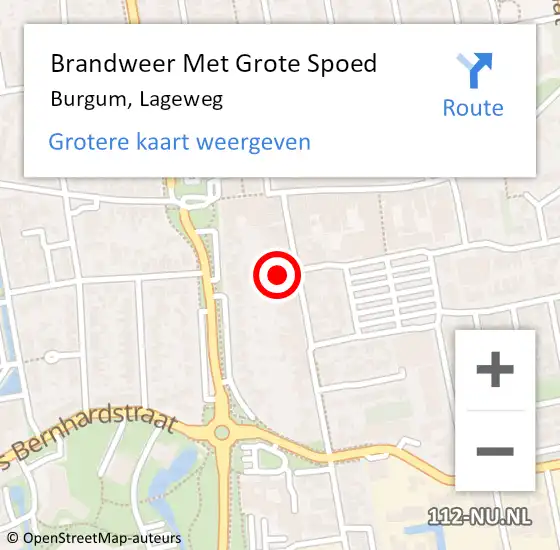 Locatie op kaart van de 112 melding: Brandweer Met Grote Spoed Naar Burgum, Lageweg op 30 december 2023 11:30