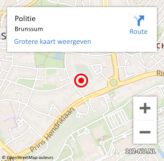 Locatie op kaart van de 112 melding: Politie Brunssum op 30 december 2023 11:38