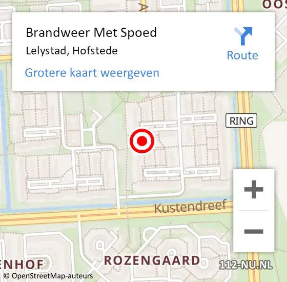 Locatie op kaart van de 112 melding: Brandweer Met Spoed Naar Lelystad, Hofstede op 30 december 2023 11:49