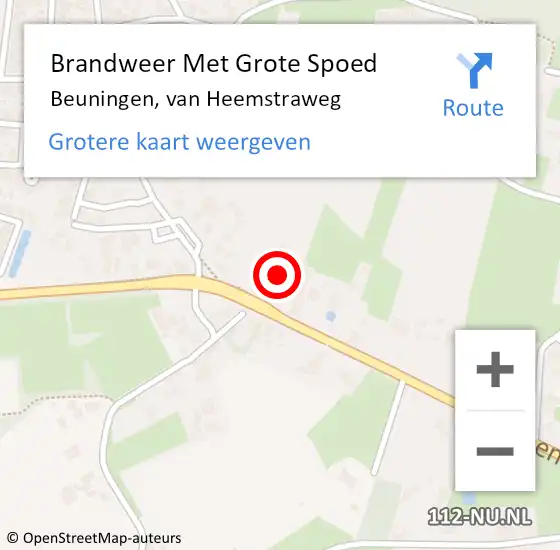 Locatie op kaart van de 112 melding: Brandweer Met Grote Spoed Naar Beuningen, van Heemstraweg op 30 december 2023 12:51