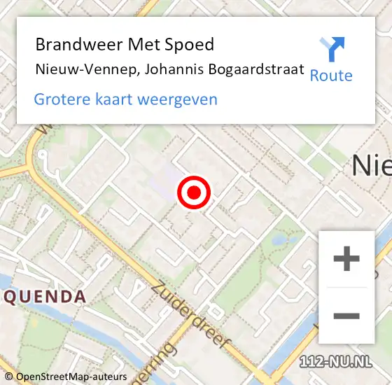 Locatie op kaart van de 112 melding: Brandweer Met Spoed Naar Nieuw-Vennep, Johannis Bogaardstraat op 30 december 2023 13:38