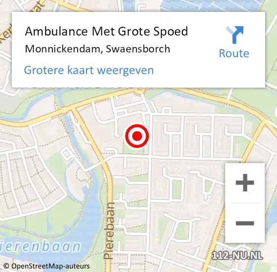 Locatie op kaart van de 112 melding: Ambulance Met Grote Spoed Naar Monnickendam, Swaensborch op 30 december 2023 13:39