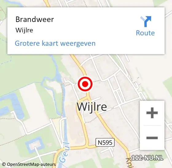 Locatie op kaart van de 112 melding: Brandweer Wijlre op 20 september 2014 09:59