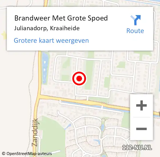 Locatie op kaart van de 112 melding: Brandweer Met Grote Spoed Naar Julianadorp, Kraaiheide op 30 december 2023 14:26