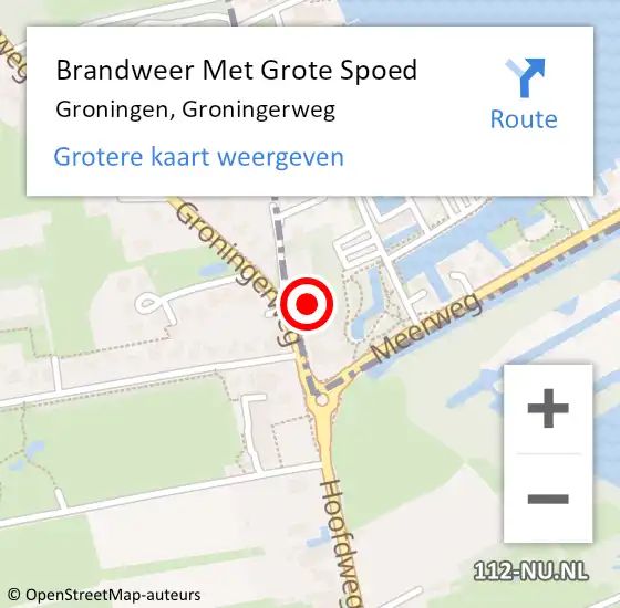Locatie op kaart van de 112 melding: Brandweer Met Grote Spoed Naar Groningen, Groningerweg op 30 december 2023 14:30