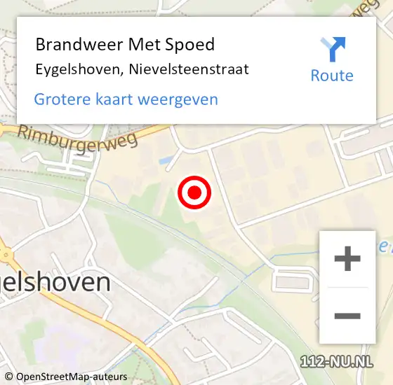 Locatie op kaart van de 112 melding: Brandweer Met Spoed Naar Eygelshoven, Nievelsteenstraat op 30 december 2023 15:12