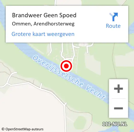 Locatie op kaart van de 112 melding: Brandweer Geen Spoed Naar Ommen, Arendhorsterweg op 30 december 2023 15:50