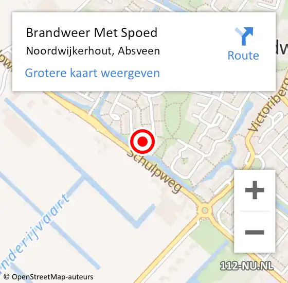 Locatie op kaart van de 112 melding: Brandweer Met Spoed Naar Noordwijkerhout, Absveen op 30 december 2023 16:00