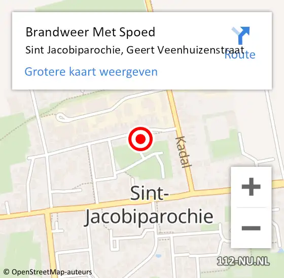 Locatie op kaart van de 112 melding: Brandweer Met Spoed Naar Sint Jacobiparochie, Geert Veenhuizenstraat op 30 december 2023 16:16