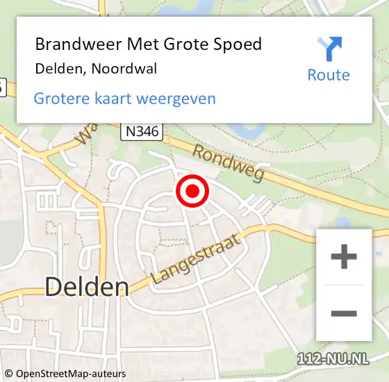 Locatie op kaart van de 112 melding: Brandweer Met Grote Spoed Naar Delden, Noordwal op 30 december 2023 16:19