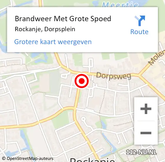 Locatie op kaart van de 112 melding: Brandweer Met Grote Spoed Naar Rockanje, Dorpsplein op 30 december 2023 16:41