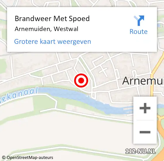 Locatie op kaart van de 112 melding: Brandweer Met Spoed Naar Arnemuiden, Westwal op 30 december 2023 17:07