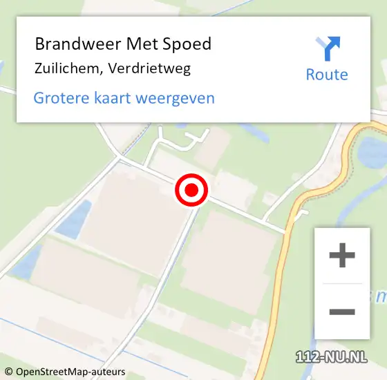 Locatie op kaart van de 112 melding: Brandweer Met Spoed Naar Zuilichem, Verdrietweg op 30 december 2023 17:28