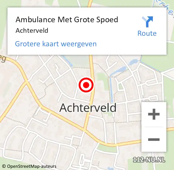 Locatie op kaart van de 112 melding: Ambulance Met Grote Spoed Naar Achterveld op 30 december 2023 17:38
