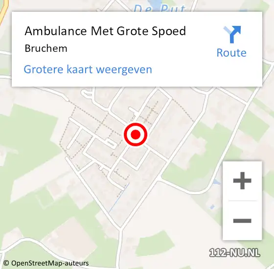 Locatie op kaart van de 112 melding: Ambulance Met Grote Spoed Naar Bruchem op 30 december 2023 17:50