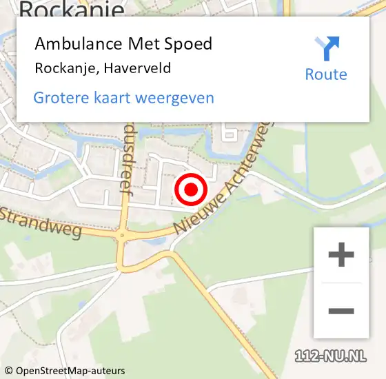 Locatie op kaart van de 112 melding: Ambulance Met Spoed Naar Rockanje, Haverveld op 30 december 2023 17:52