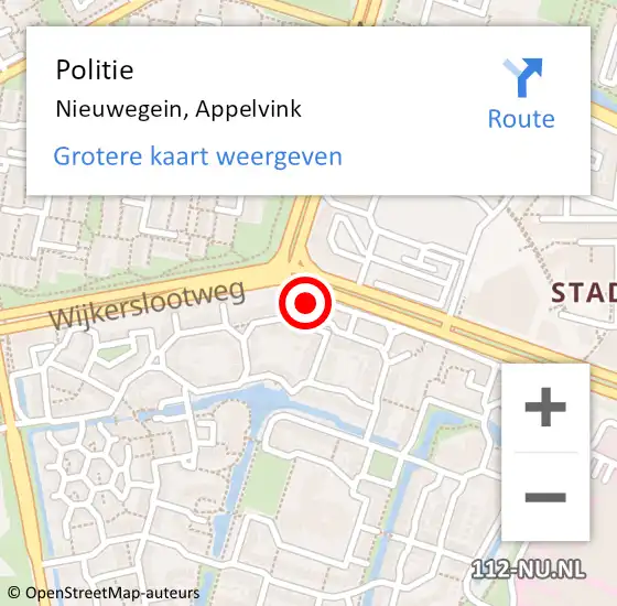 Locatie op kaart van de 112 melding: Politie Nieuwegein, Appelvink op 30 december 2023 17:55