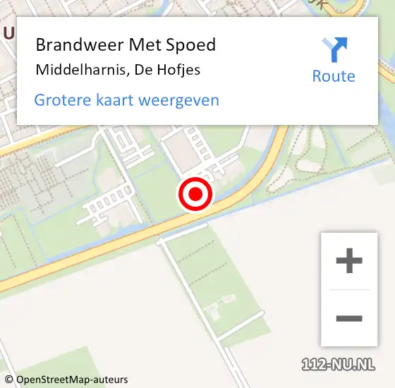 Locatie op kaart van de 112 melding: Brandweer Met Spoed Naar Middelharnis, De Hofjes op 30 december 2023 18:08