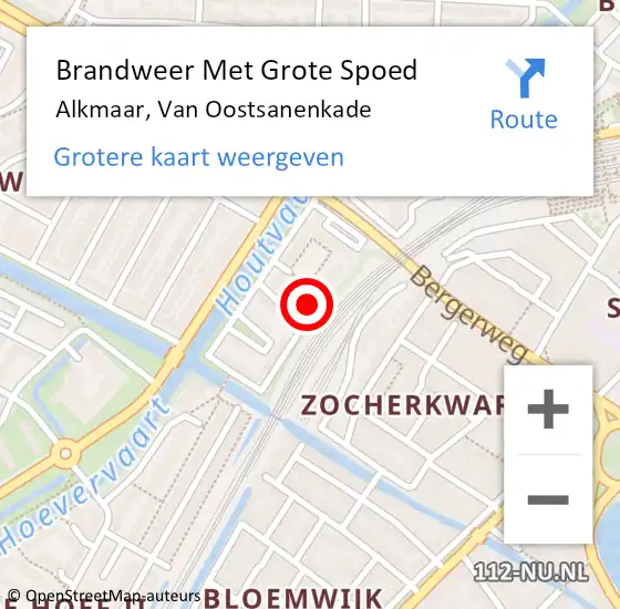 Locatie op kaart van de 112 melding: Brandweer Met Grote Spoed Naar Alkmaar, Van Oostsanenkade op 30 december 2023 18:11