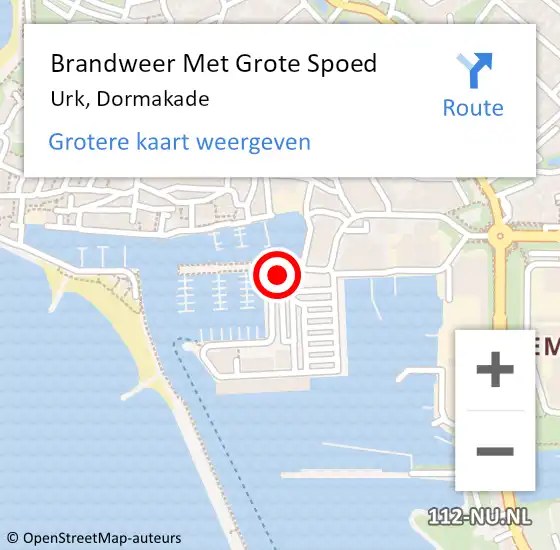 Locatie op kaart van de 112 melding: Brandweer Met Grote Spoed Naar Urk, Dormakade op 30 december 2023 19:06